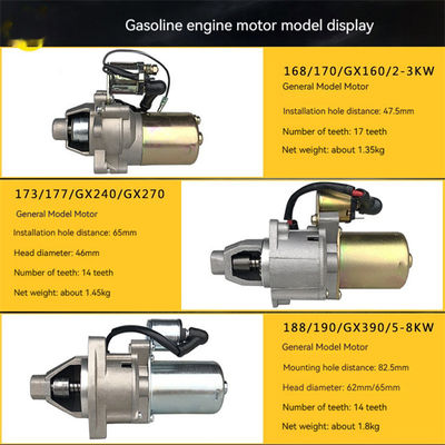 Electric Generator Starter Motor , Generator Repair Parts For 188F 190F GX160 GX390